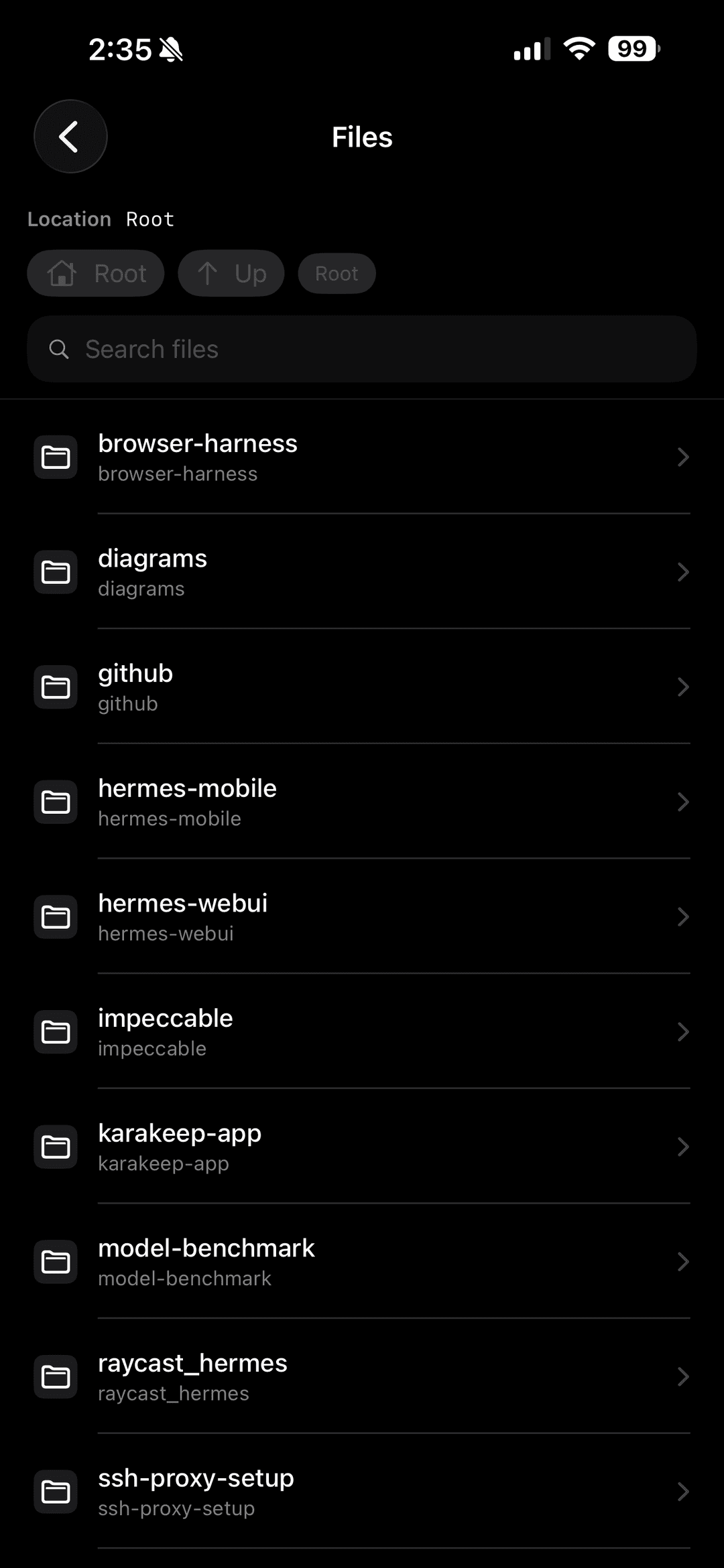 File explorer for browsing workspace files